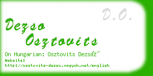 dezso osztovits business card